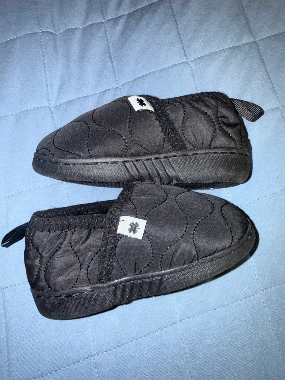 Lucky Brand Black Quilted Slip-Ons with Fleece Lining. Infant 7/8 toddler